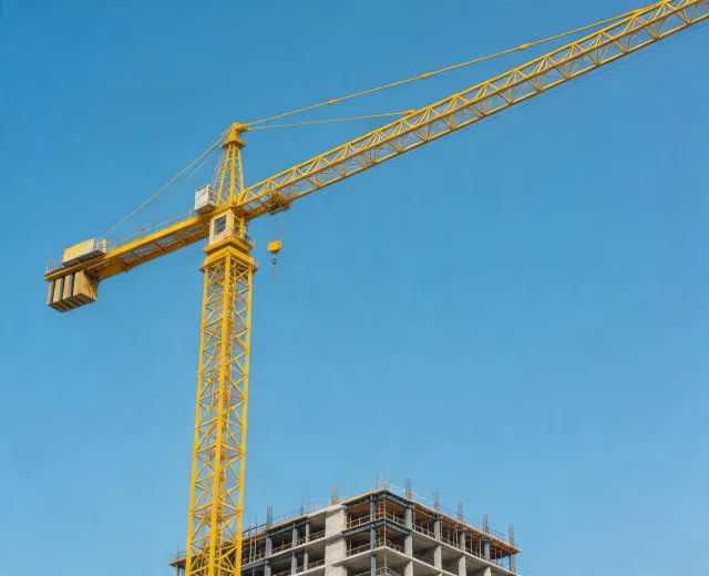 Potain tower crane on construction site